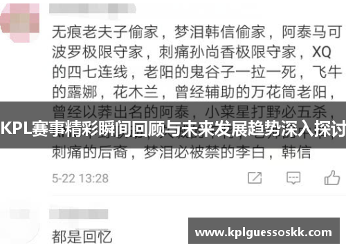 KPL赛事精彩瞬间回顾与未来发展趋势深入探讨